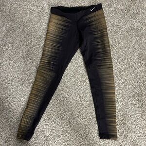 Nike Black and Gold Leggings